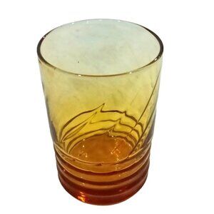 Vintage Libbey Glass Amber Malibu Gold Short Tumblers Juice Glasses - Set of 6